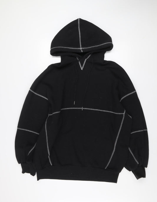 Missguided Women’s Black UK 8 Pullover Hoodie with Contrast Stitching