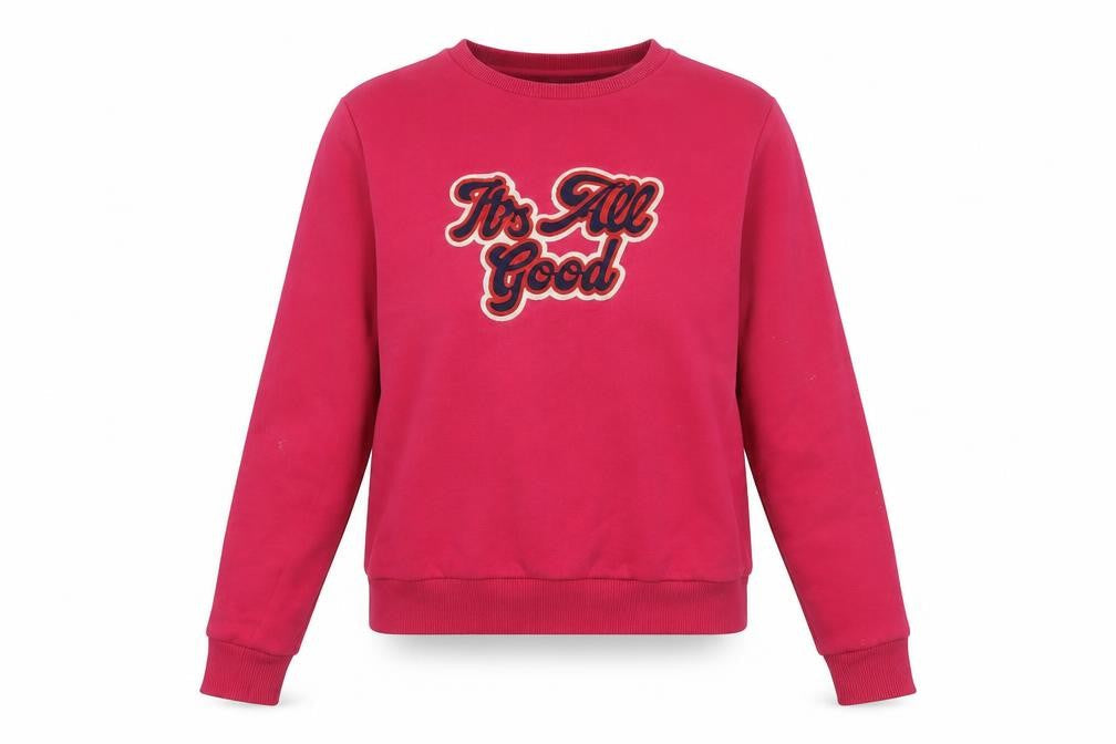 Warehouse Womens Pink Graphic Pullover Sweatshirt XS Cotton Blend