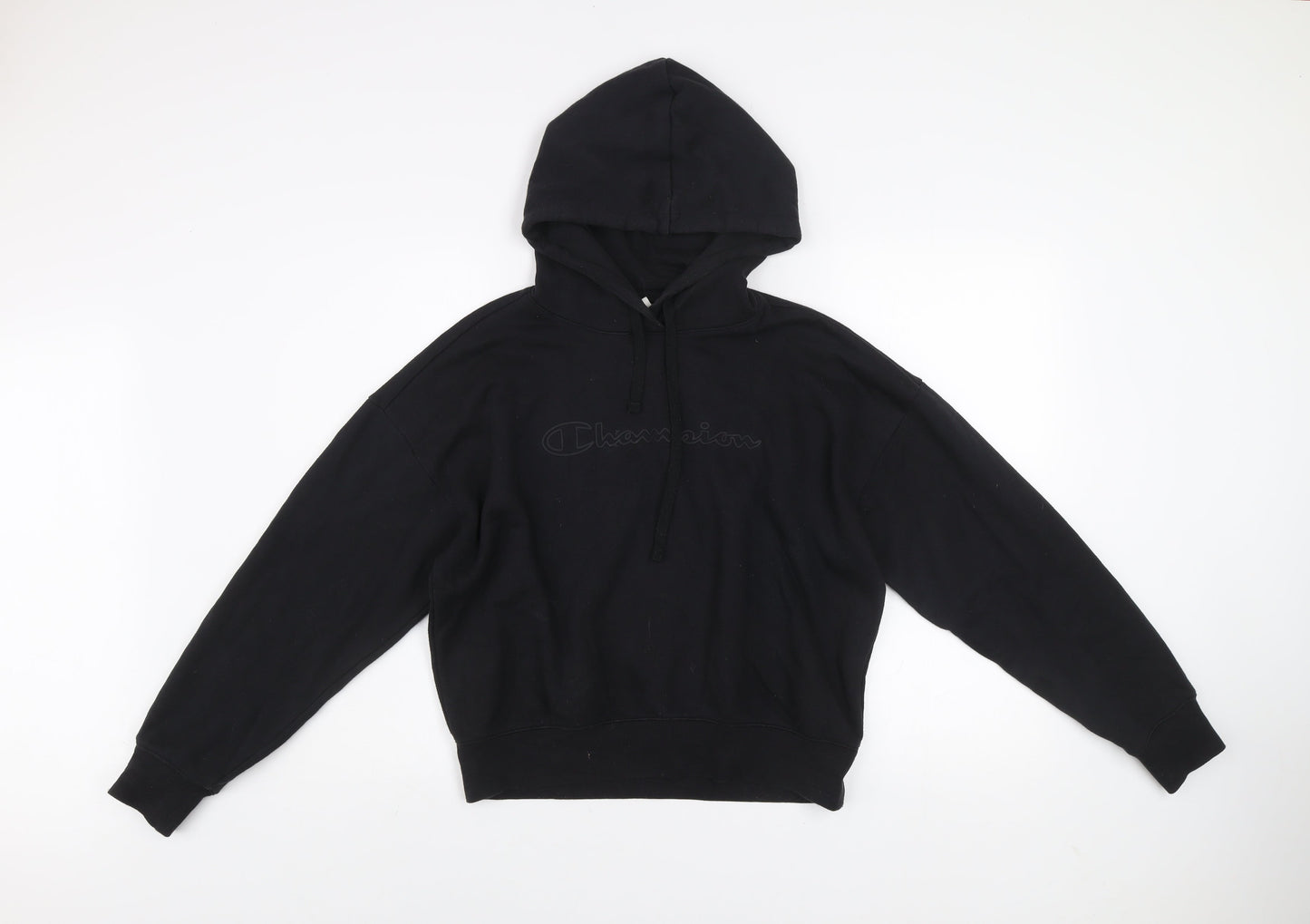 Womens UK M Regular Champion Black Pullover Hoodie