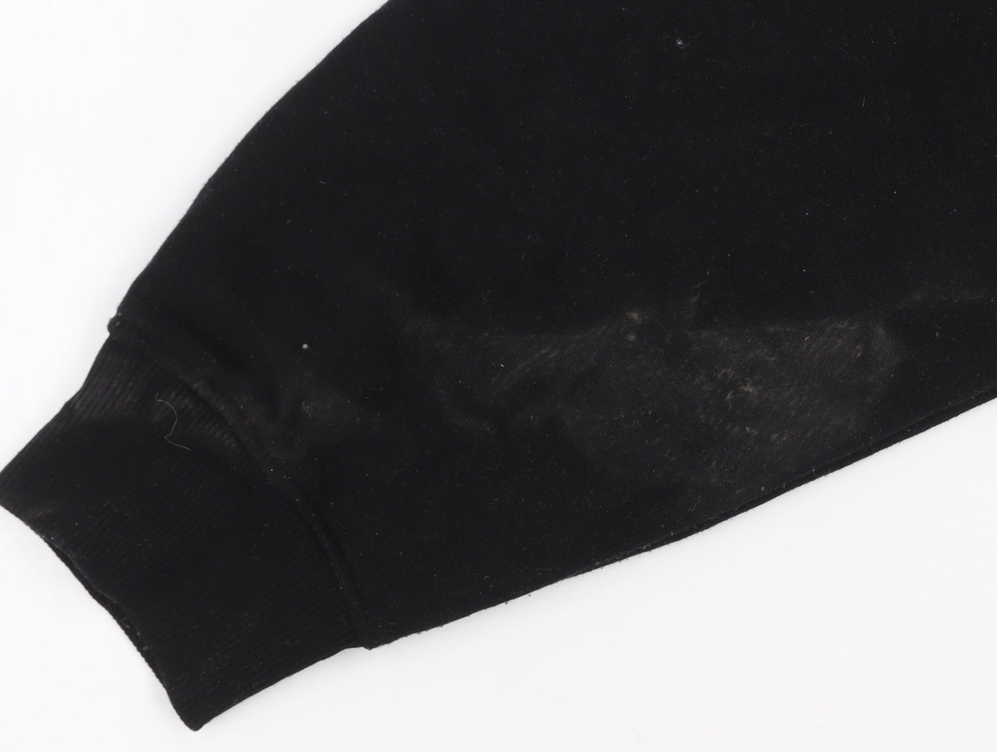 Zara Women Black Cropped Pullover Hoodie Size L Relaxed Fit