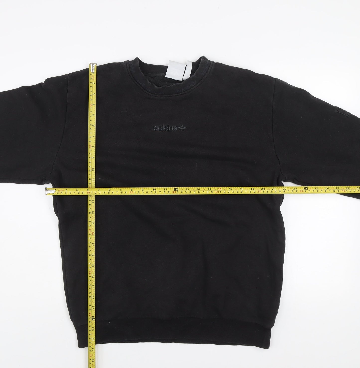 Adidas Men's Black Crew Neck Sweatshirt Size M Cotton Blend Casual