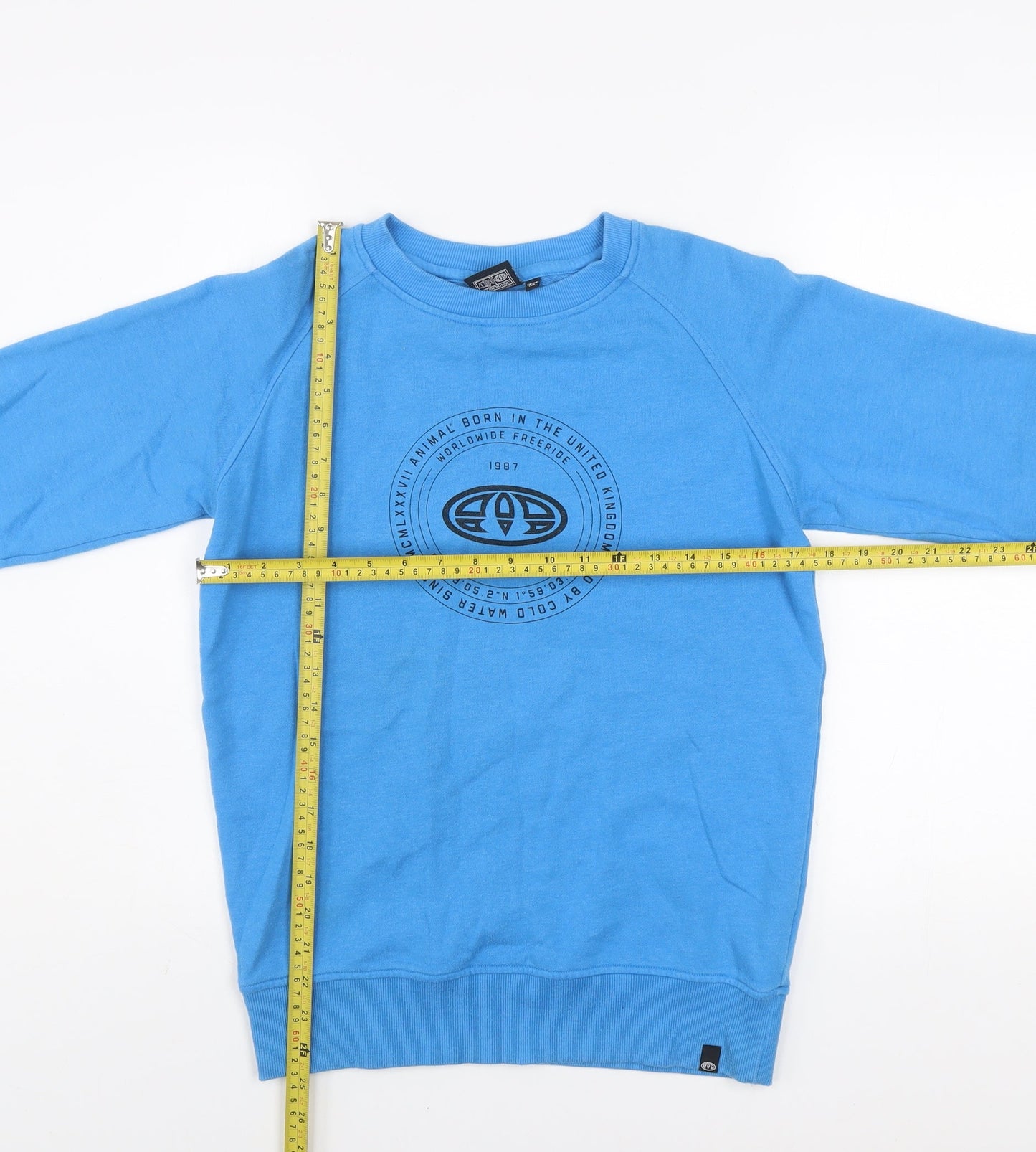 Animal Boys Blue Crew Neck Pullover Sweatshirt 13-14 Years