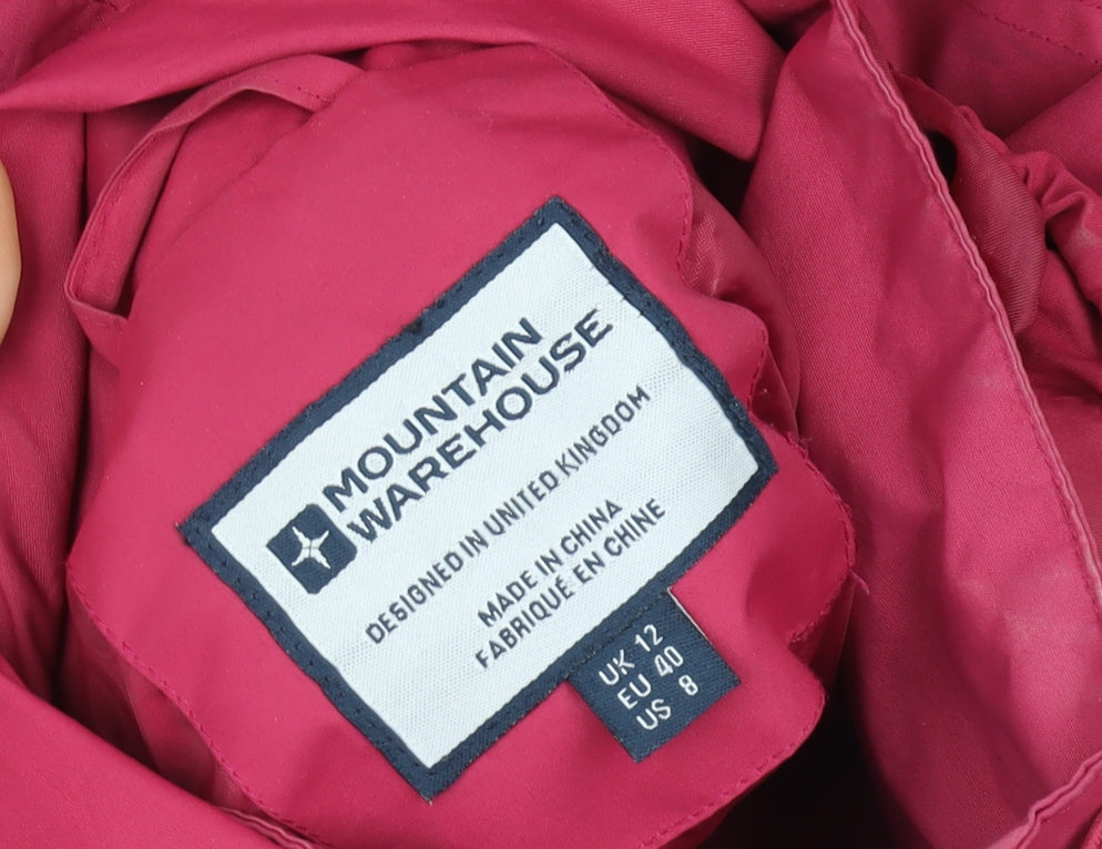Womens UK Size 12 Regular Mountain Warehouse Pink Polyester Jacket