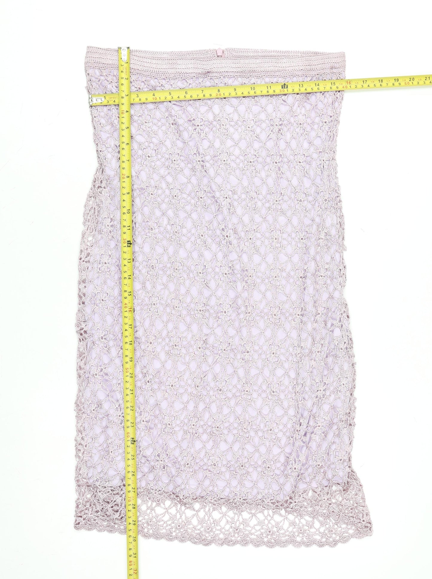 Claire Kennedy Women’s Purple Handmade Crochet Knit Skirt Size 4