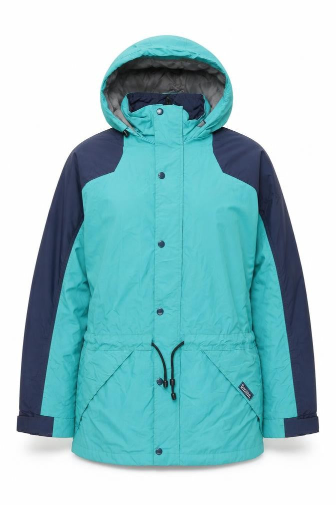 Yormalt Women's Blue Hooded Nylon Anorak Jacket Size M