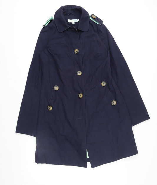 Womens UK Size 6 Regular Boden Blue Cotton Coat