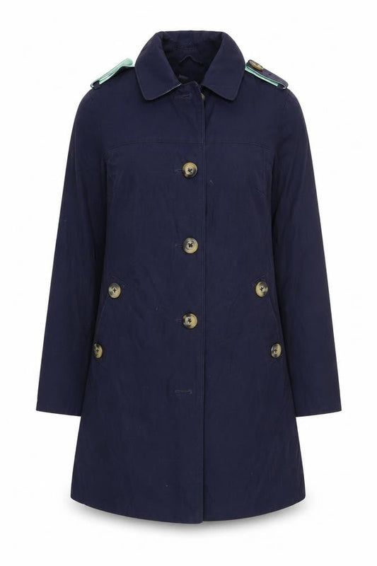 Womens UK Size 6 Regular Boden Blue Cotton Coat