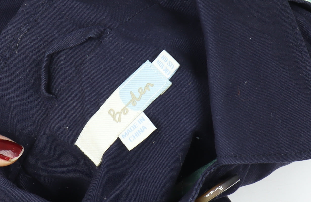 Womens UK Size 6 Regular Boden Blue Cotton Coat