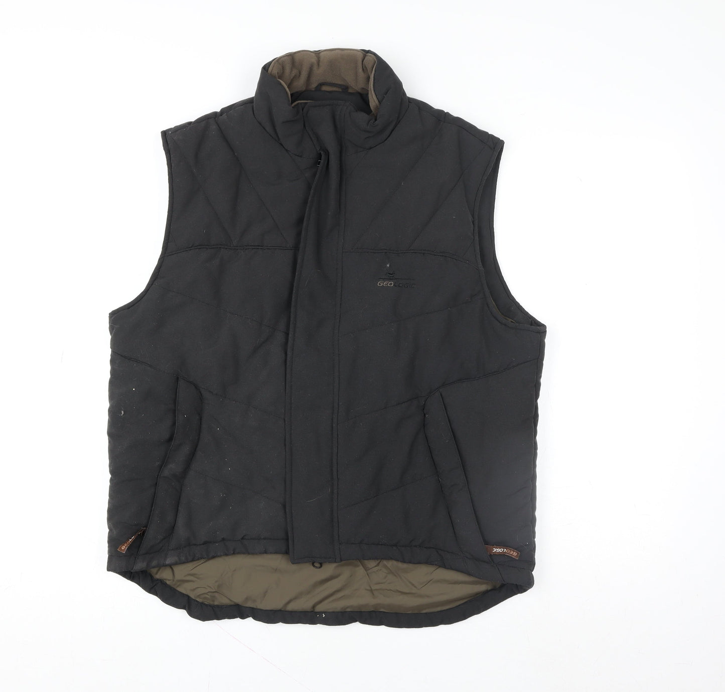 Geologic Men's Black Padded Bodywarmer Waistcoat M Outdoor Zip Vest