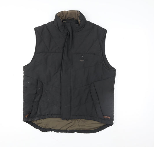 Geologic Men's Black Padded Bodywarmer Waistcoat M Outdoor Zip Vest