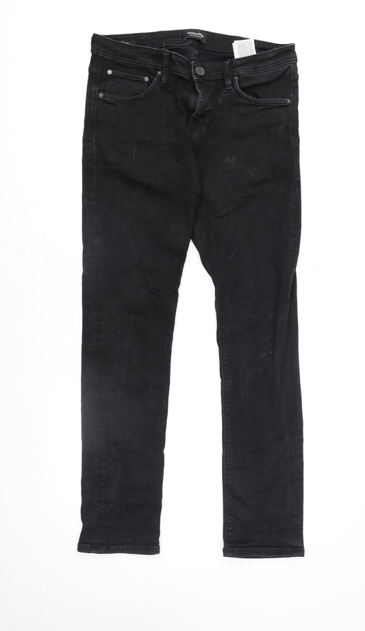 Jack & Jones Men's Black Slim Fit Denim Jeans 32x32