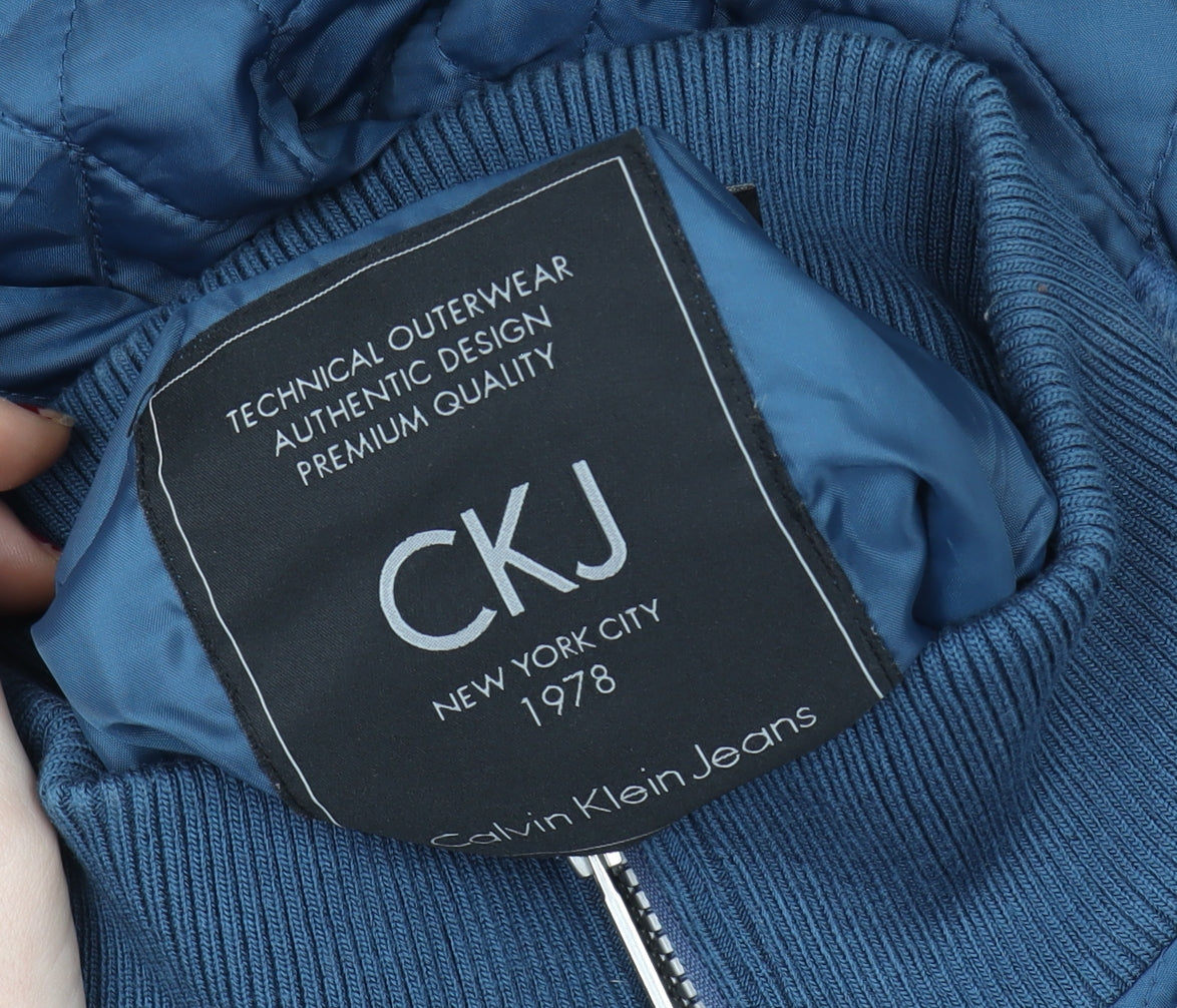 Calvin Klein Jeans Women's Blue Quilted Waistcoat XL Polyester Vest