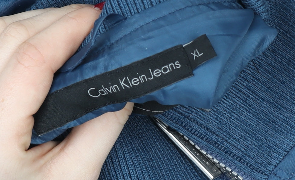 Calvin Klein Jeans Women's Blue Quilted Waistcoat XL Polyester Vest