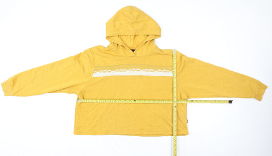 Mens UK L Regular PUMA Yellow Pullover Hoodie