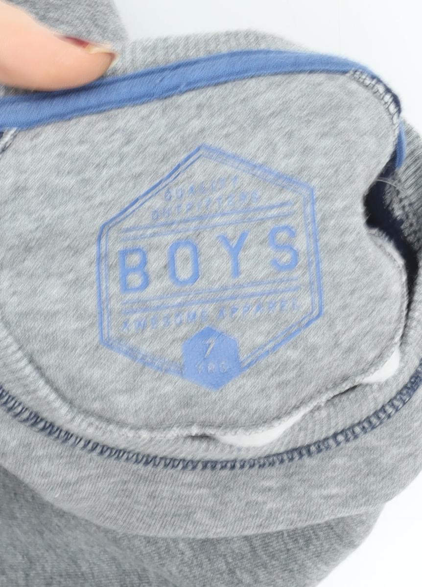 Matalan Boys Grey & Navy Colourblock Pullover Sweatshirt 7 Years