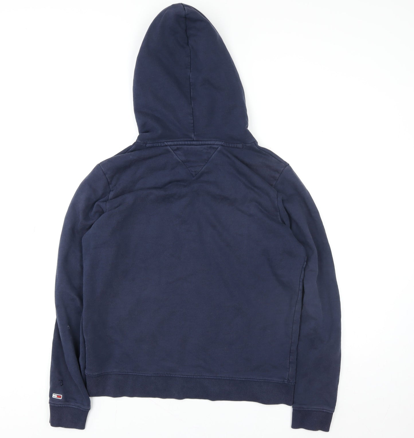 Tommy Jeans Men’s Blue Pullover Hoodie L Logo Cotton Fleece