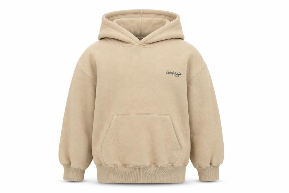 ZARA Girls Beige Pullover Hoodie 8-9 Years Hooded Fleece Lined Sweatshirt