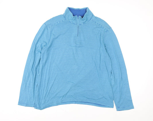 Womens UK L Regular Lands' End Blue Pullover Sweatshirt