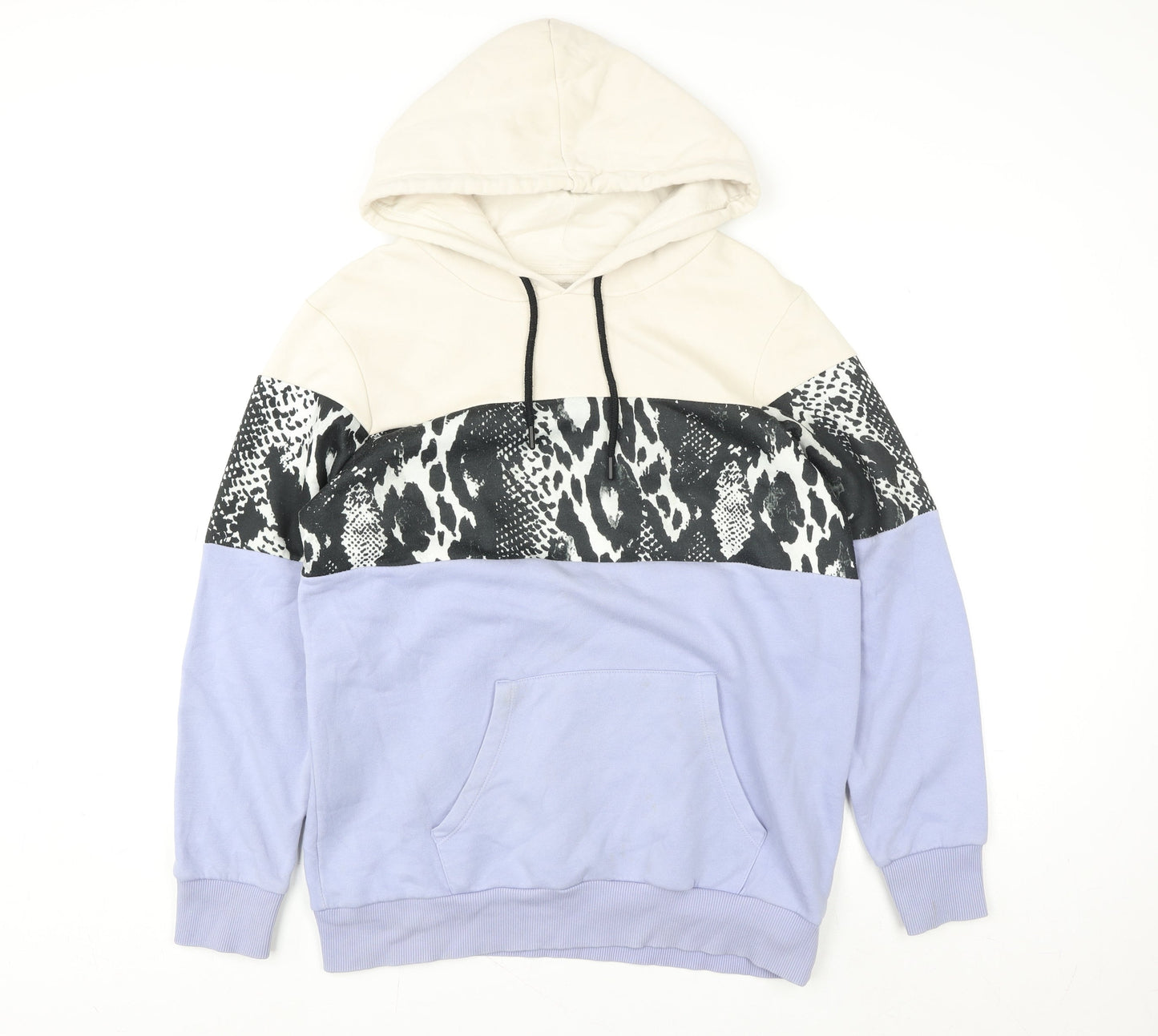 Next Womens Beige Lilac Animal Print Pullover Hoodie Size 14