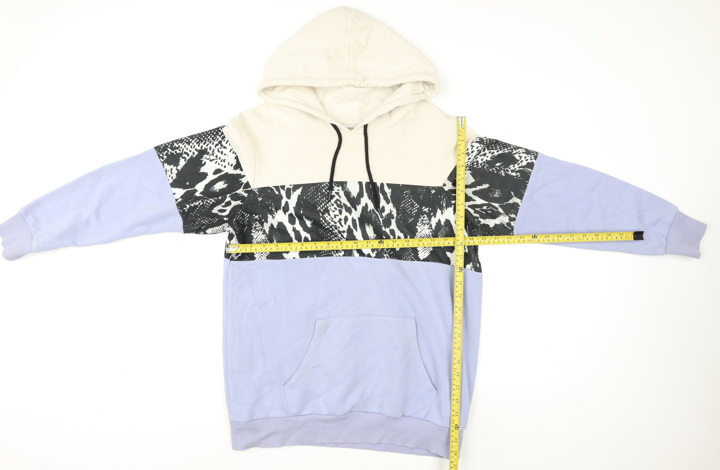 Next Womens Beige Lilac Animal Print Pullover Hoodie Size 14