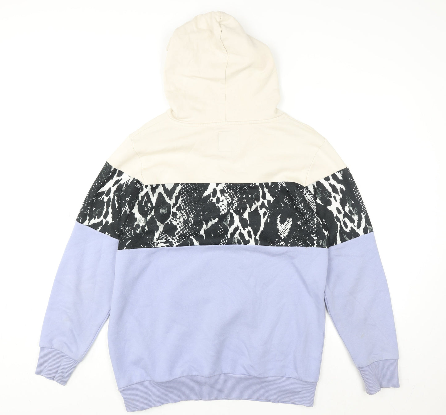 Next Womens Beige Lilac Animal Print Pullover Hoodie Size 14