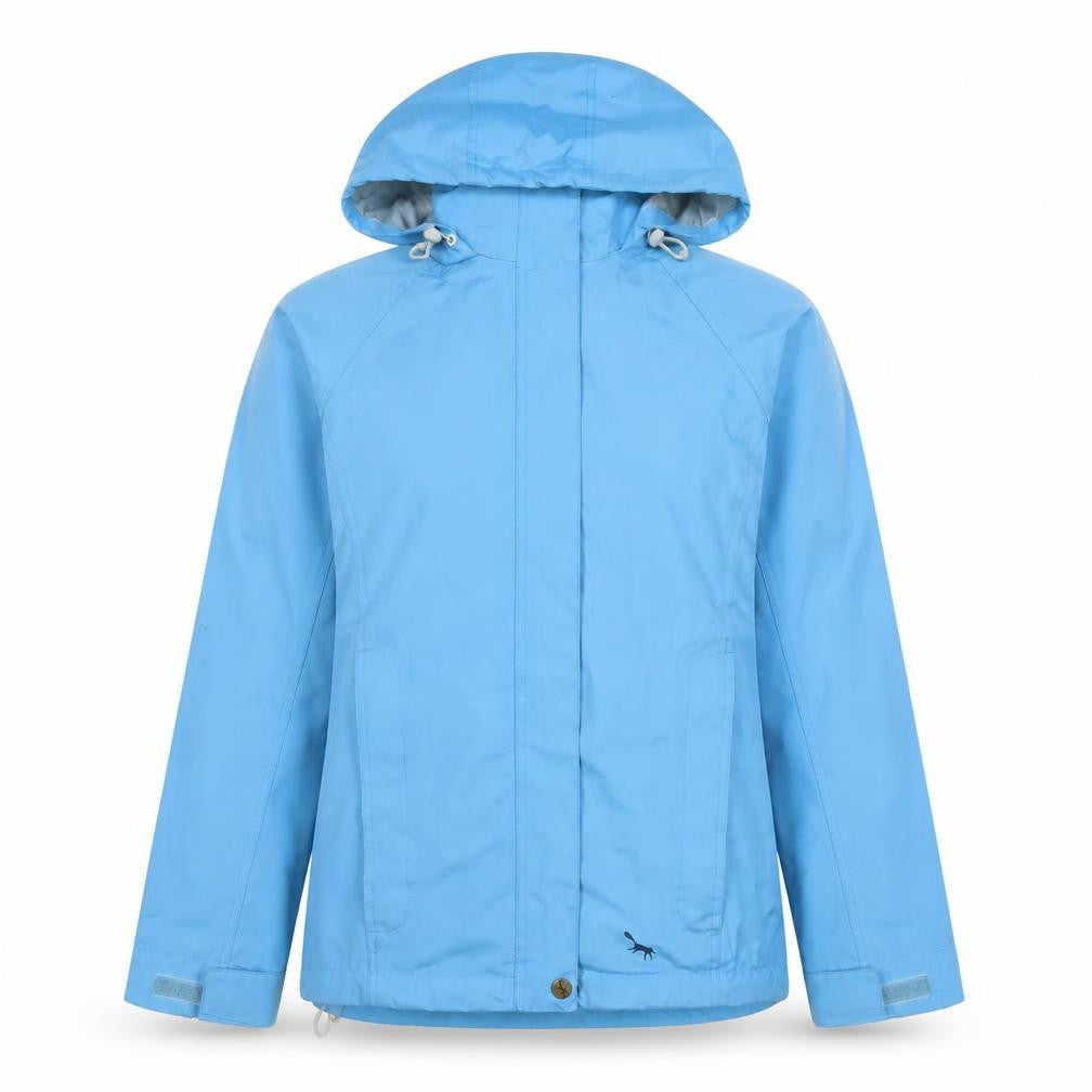 Outdoor Scene Womens Blue Waterproof Rain Jacket Hooded Size S 10-12 UK