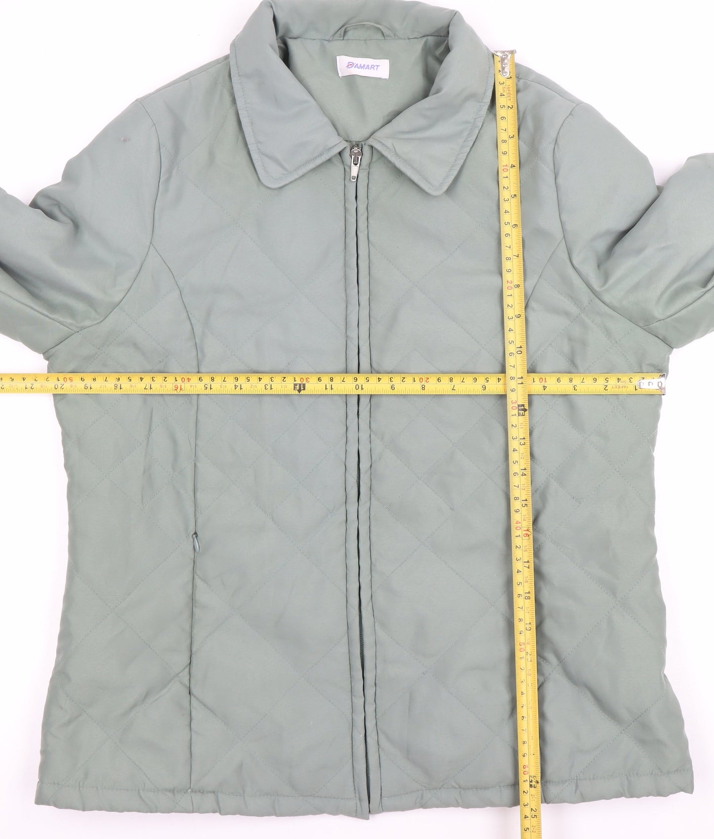 Damart Women Green Quilted Mid-Length Jacket Size 12