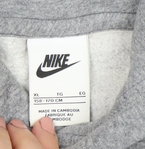 Nike Boys Grey XL Pullover Hoodie Cotton Blend Classic Fit