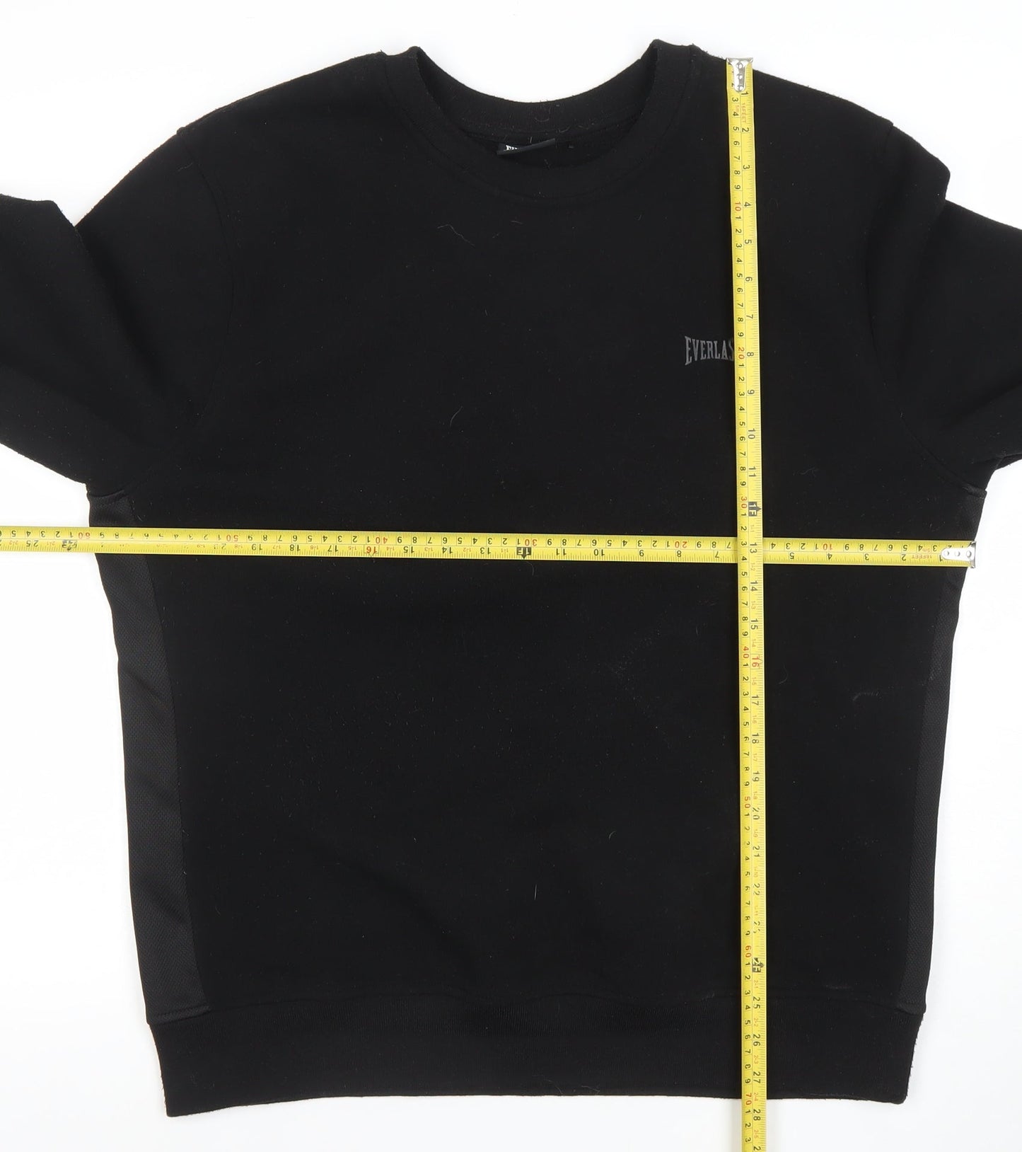 Everlast Men’s Black Crew Neck Sweatshirt L Pullover Fleece Logo