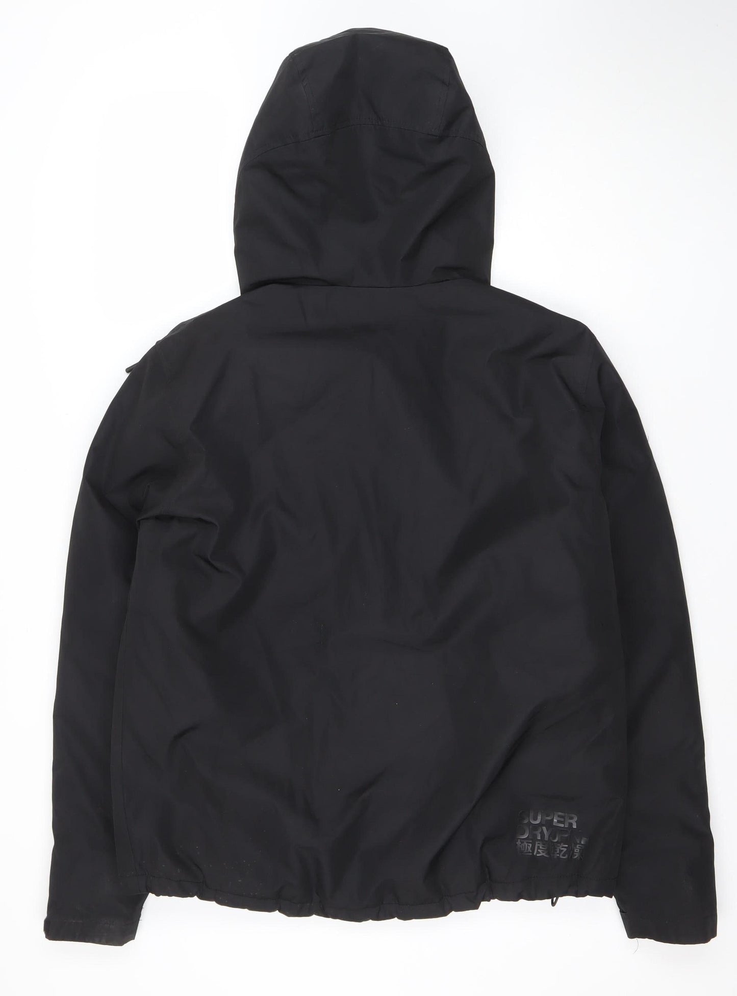 Superdry Women Black L Elite Windcheater Hooded Windbreaker Jacket
