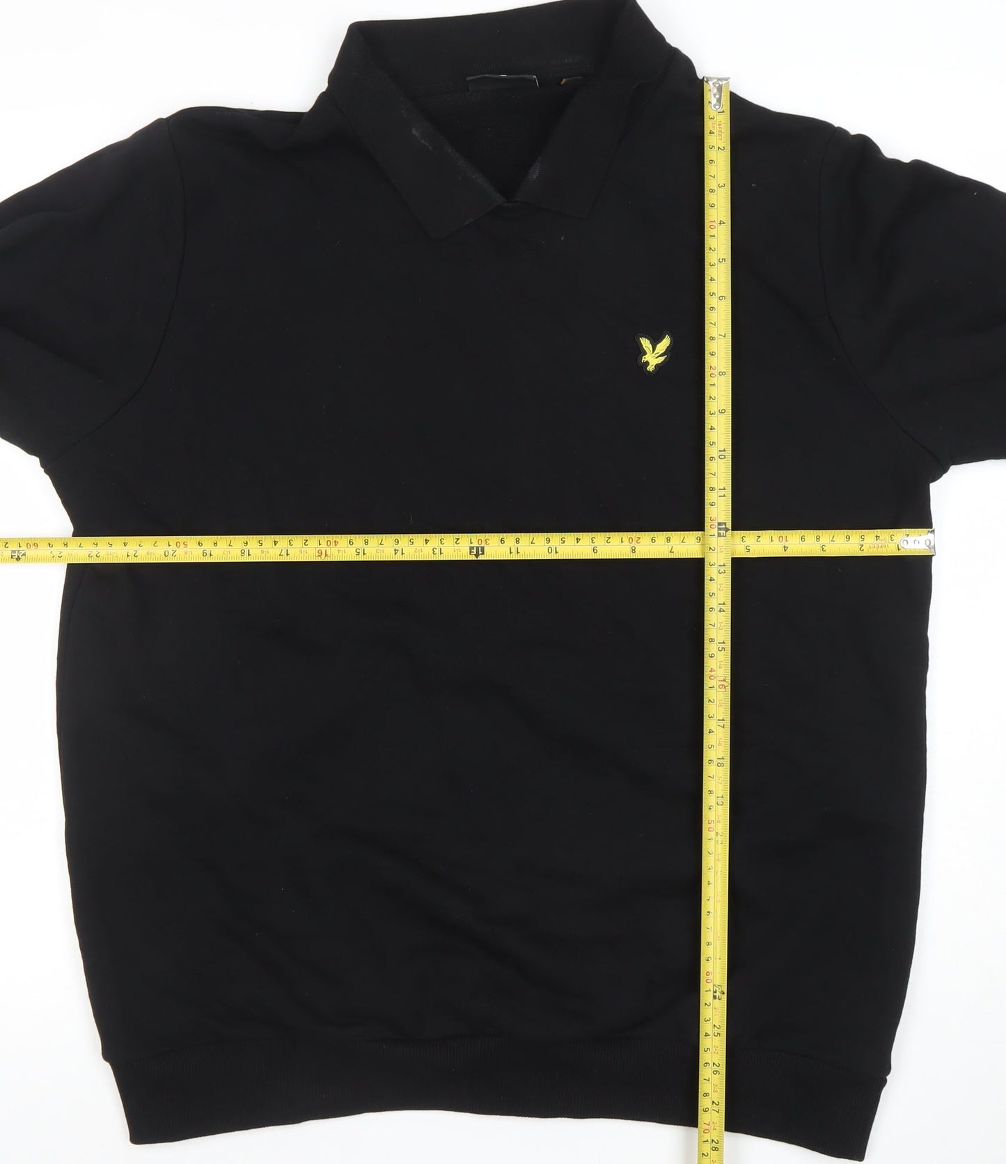 Lyle & Scott Men's Black Long Sleeve Polo Shirt Size L