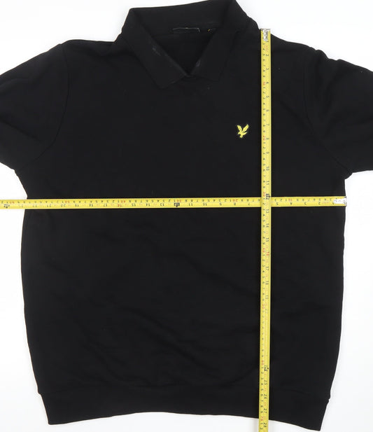 Lyle & Scott Men's Black Long Sleeve Polo Shirt Size L