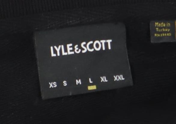 Lyle & Scott Men's Black Long Sleeve Polo Shirt Size L