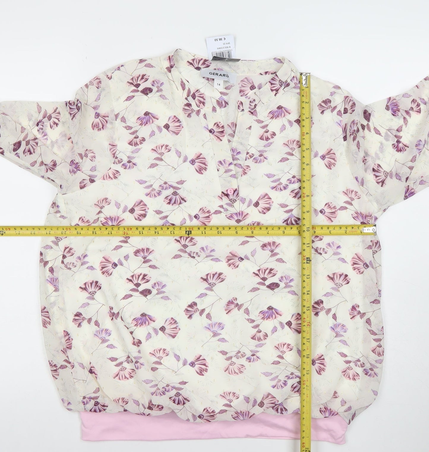 Gerard Womens Multicoloured Floral Tunic Blouse Size 14