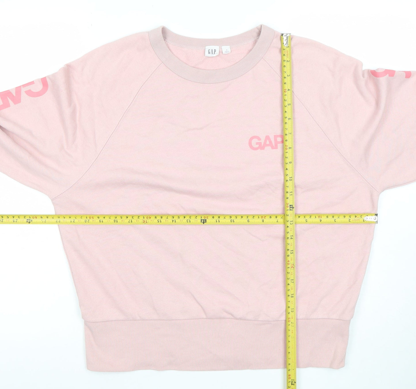 GAP Women Pink Logo Crew Neck Long Sleeve Sweatshirt Size M