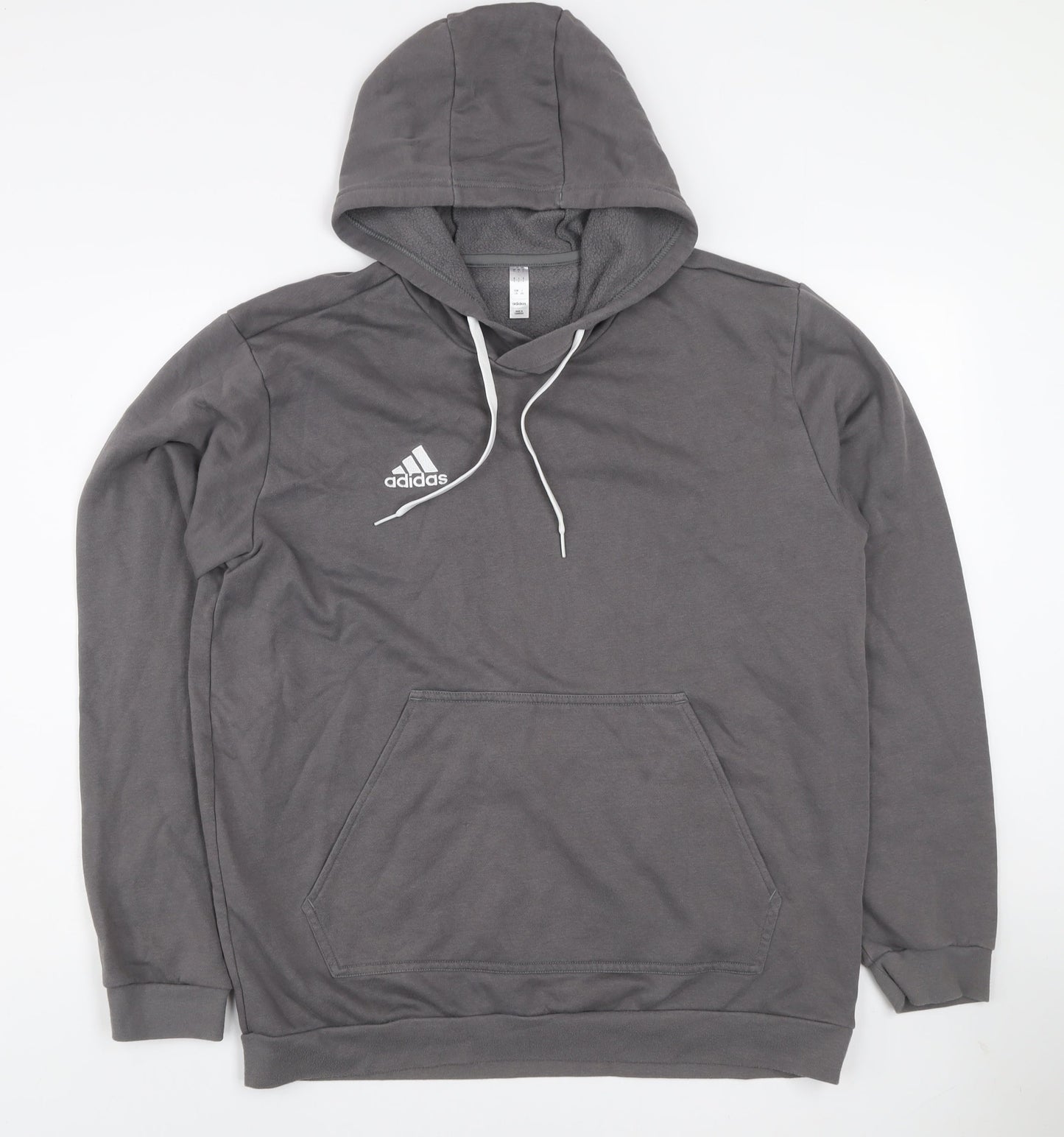 adidas Men's Grey Pullover Hoodie L Hooded Fleece Sportswear
