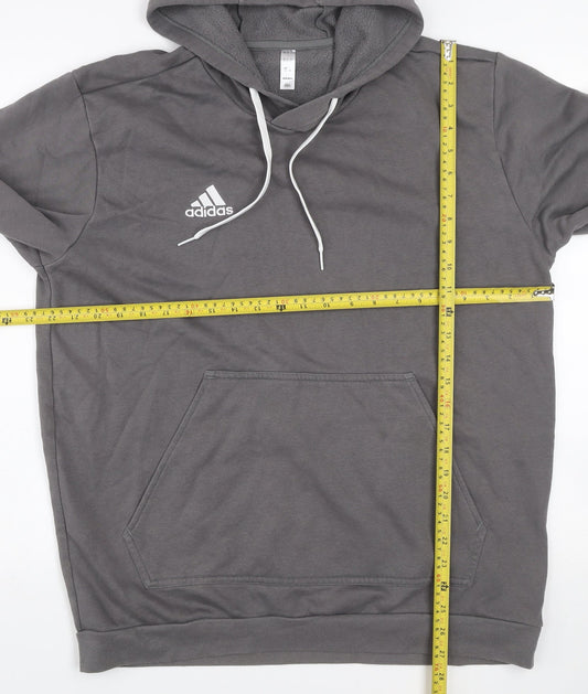 adidas Men's Grey Pullover Hoodie L Hooded Fleece Sportswear