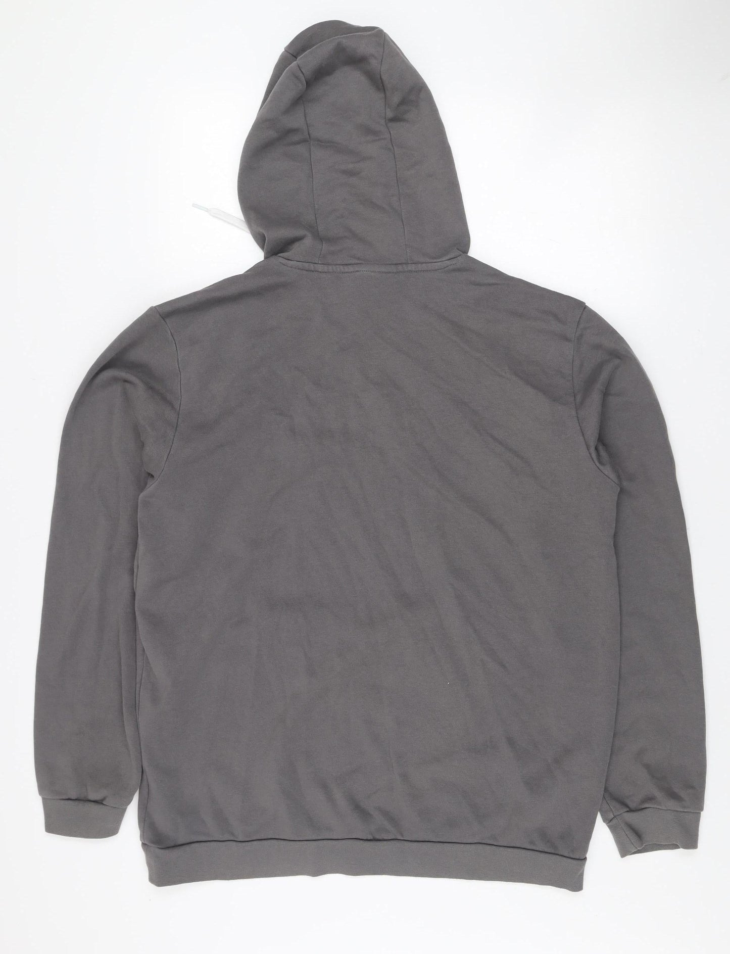 adidas Men's Grey Pullover Hoodie L Hooded Fleece Sportswear