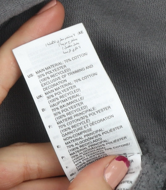 adidas Men's Grey Pullover Hoodie L Hooded Fleece Sportswear