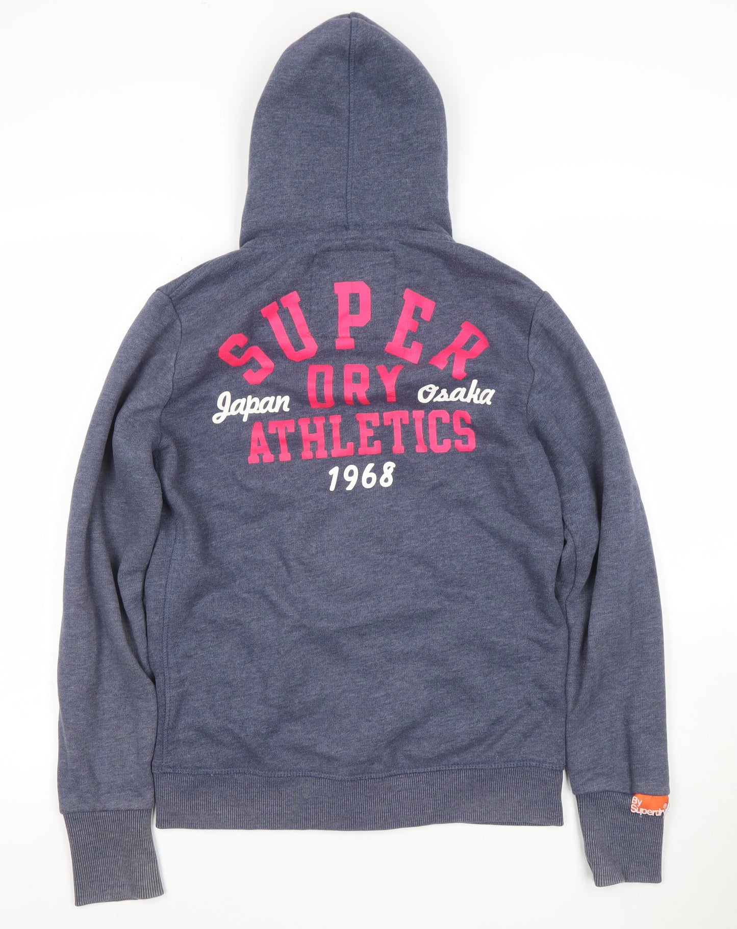 Superdry Women Blue Full Zip Hoodie Small Fleece Lined Casual