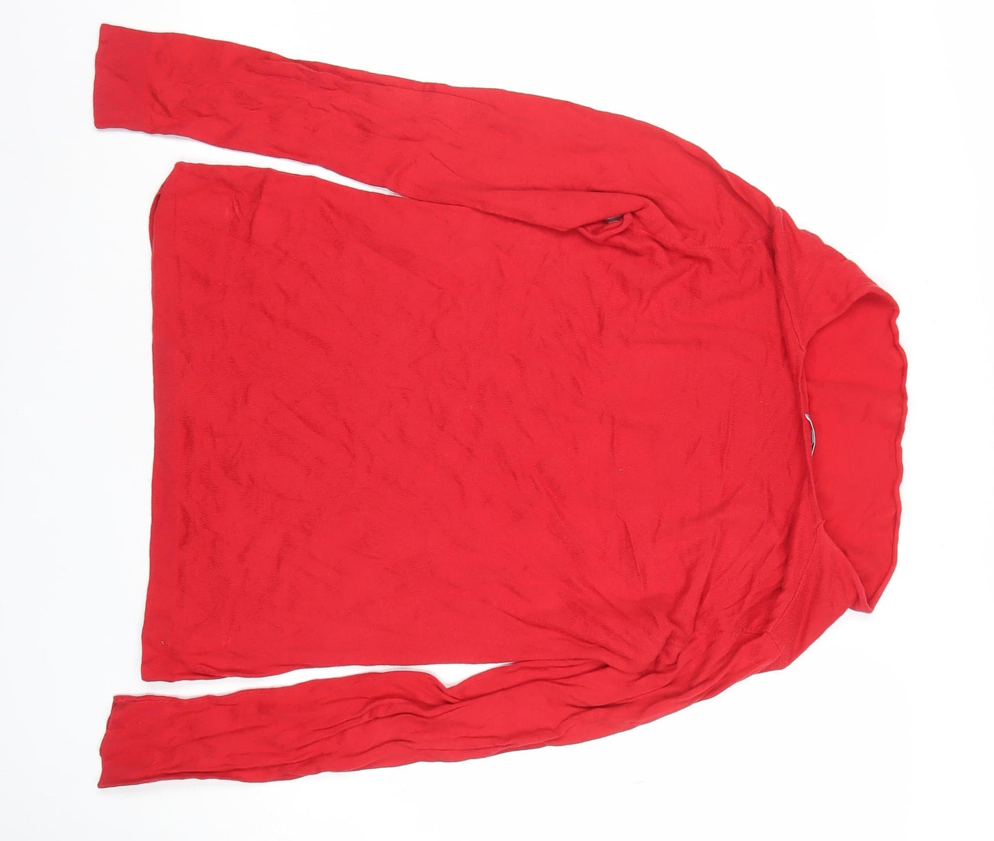 Jigsaw Women’s Red Cotton Cowl Neck Long Sleeve Top XS