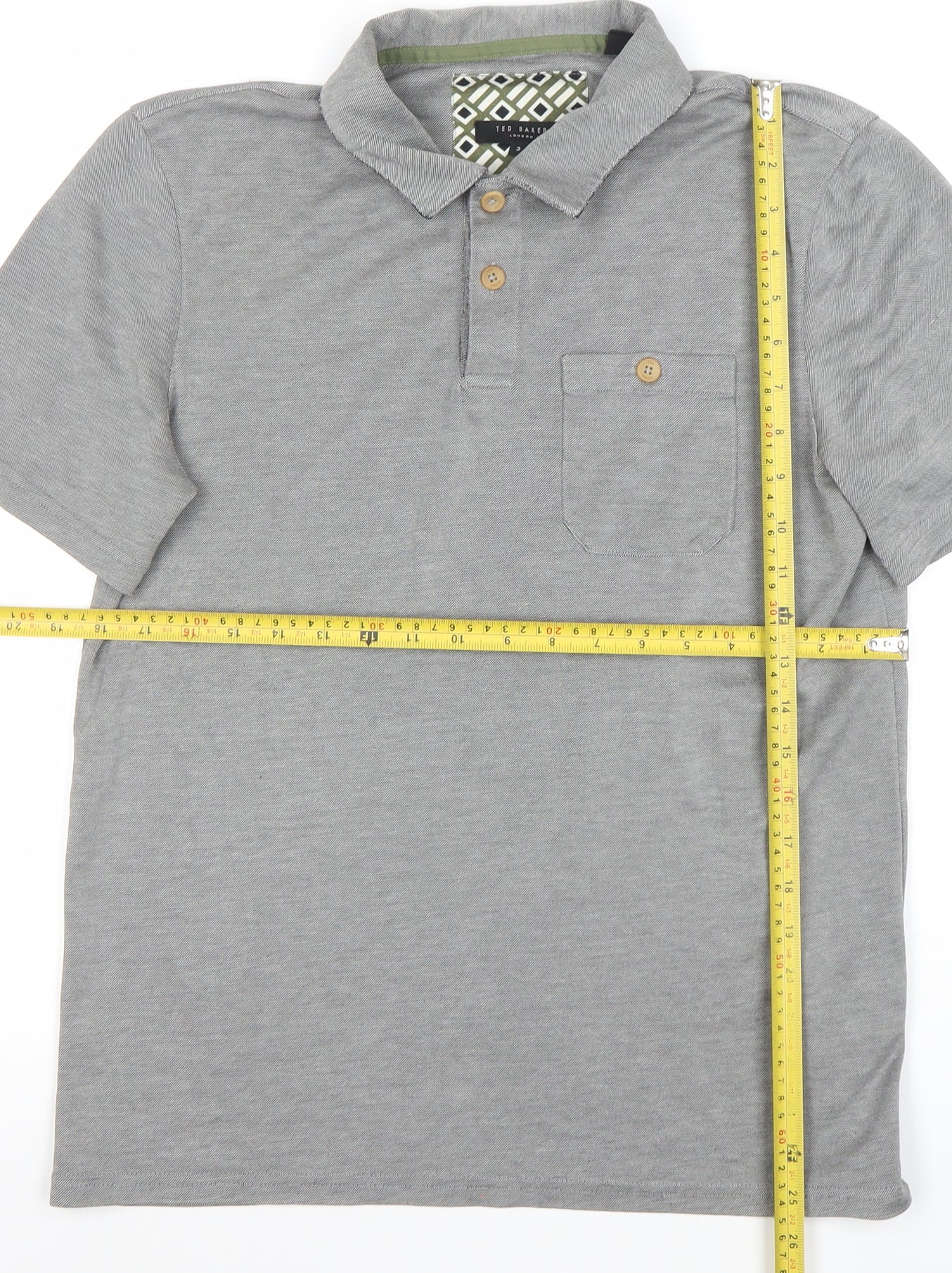 Ted Baker Men’s Grey Cotton Stretch Polo Shirt Size M