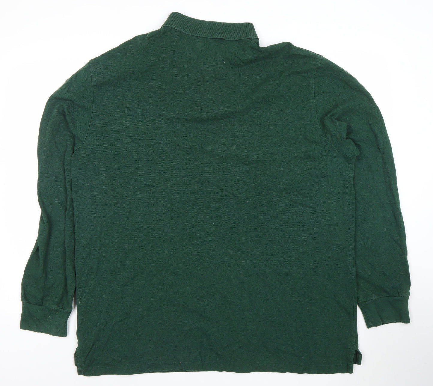 Ralph Lauren Men's Green Slim Fit Long Sleeve Polo Shirt 2XL Cotton