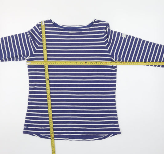 Womens UK Size 12 Joules Blue 100% Cotton T-Shirt