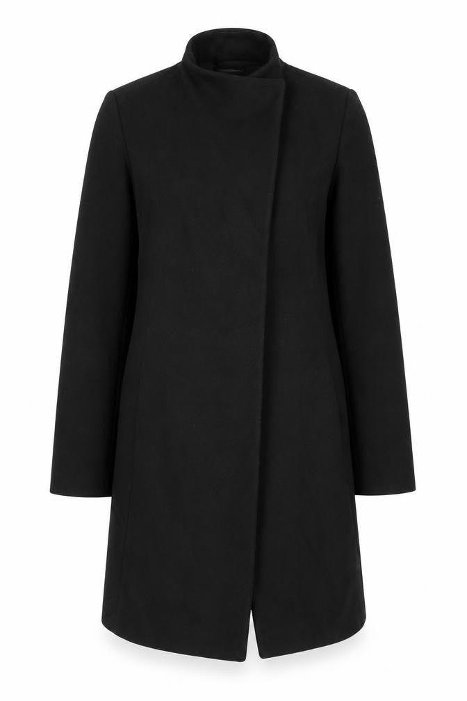 LOVE2WAIT Women's Black Maternity Belted Long Trench Coat Size S