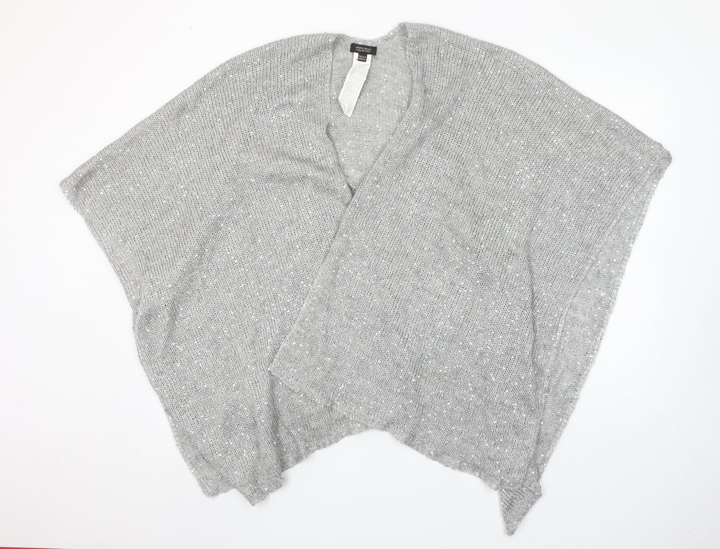 Sfera Femme Collection Women's Grey Knit Shawl Wrap One Size