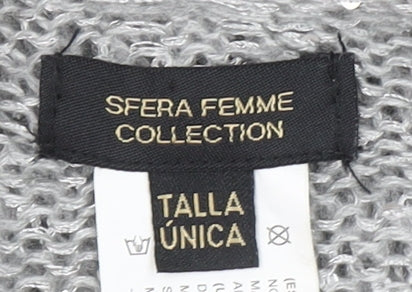 Sfera Femme Collection Women's Grey Knit Shawl Wrap One Size