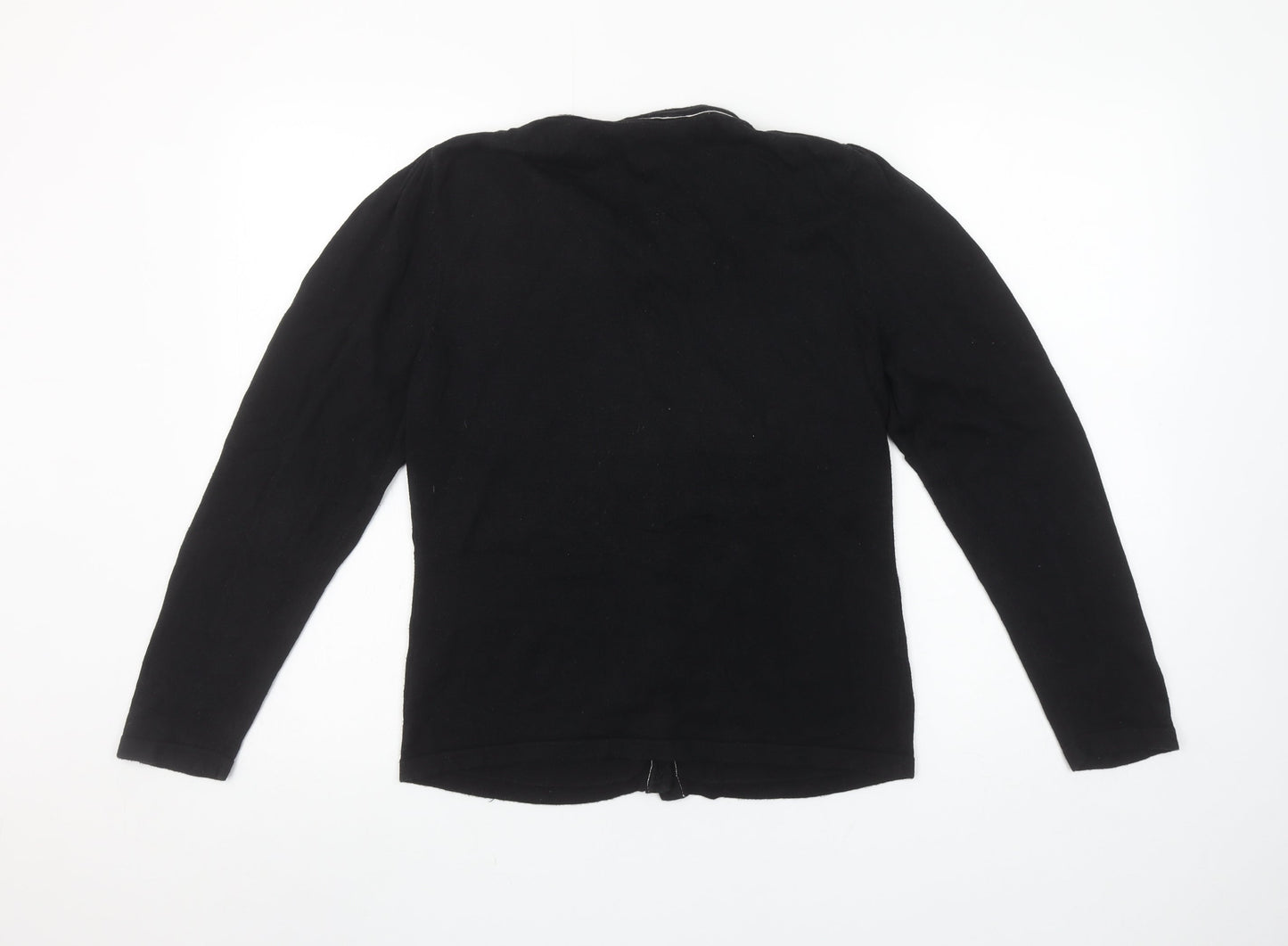 iZ Womens Black Button Cardigan Medium Knit Cotton Blend