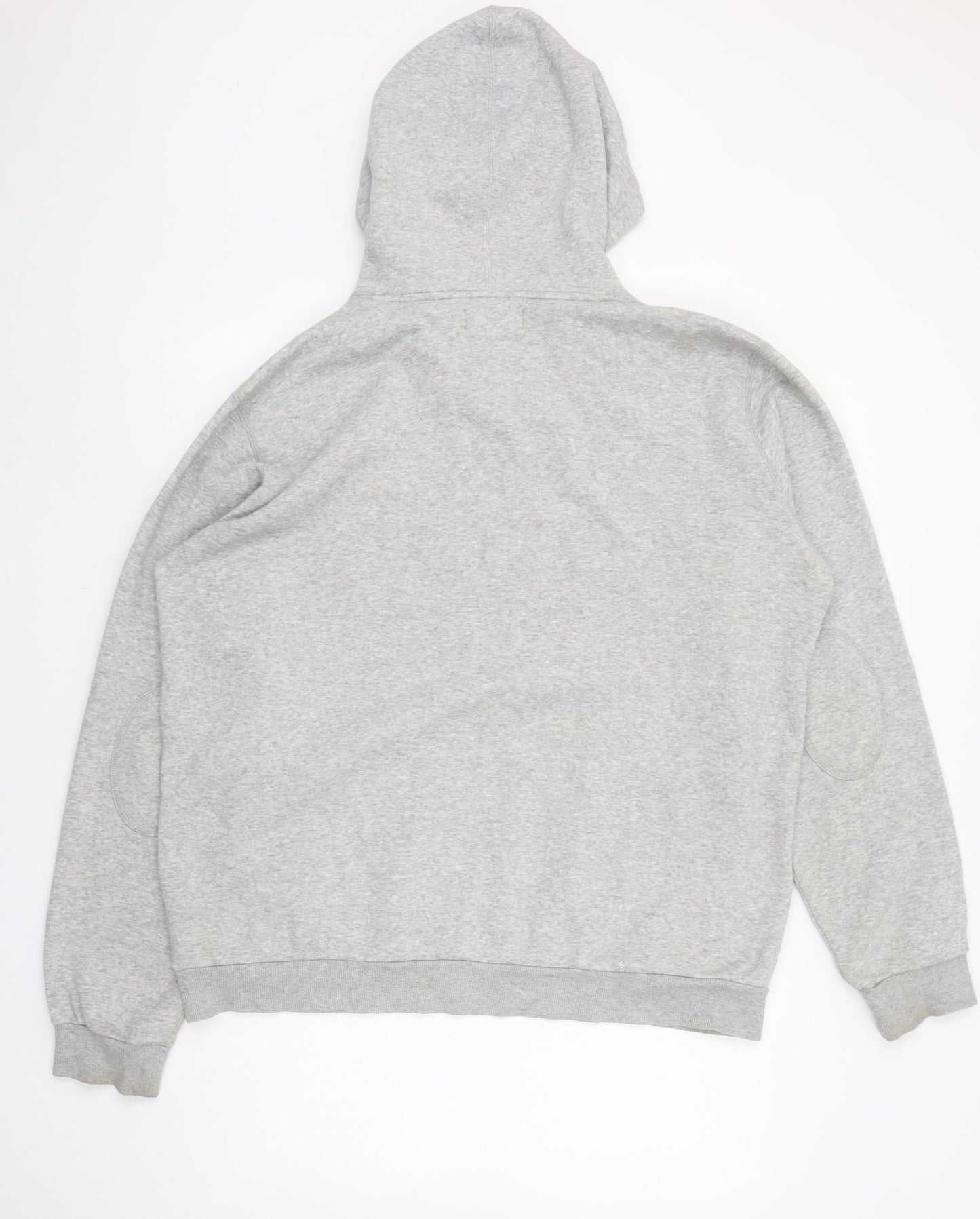 Adidas Men's Grey Henley Hoodie XL Regular Fit Fleece Sweatshirt