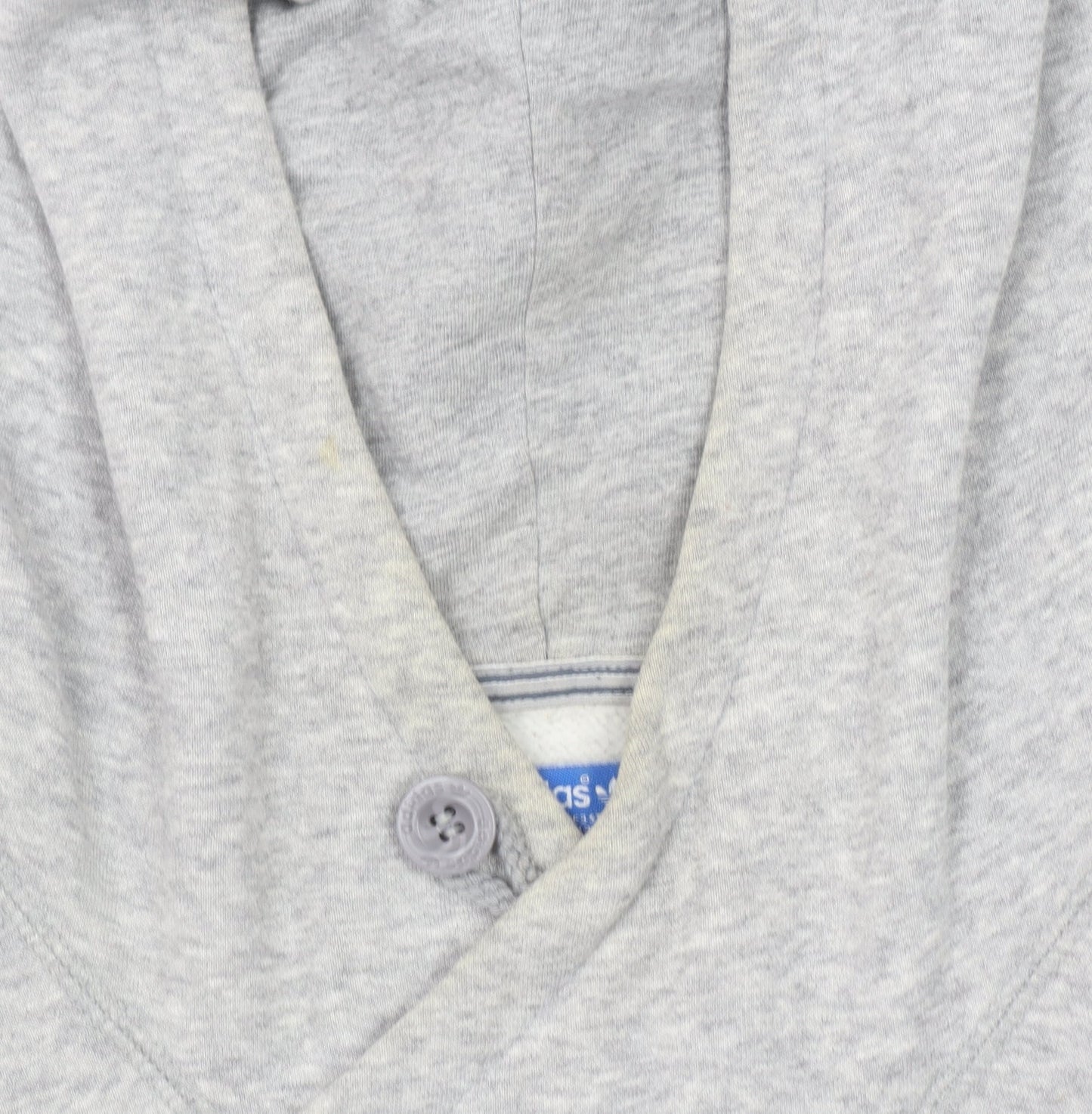 Adidas Men's Grey Henley Hoodie XL Regular Fit Fleece Sweatshirt